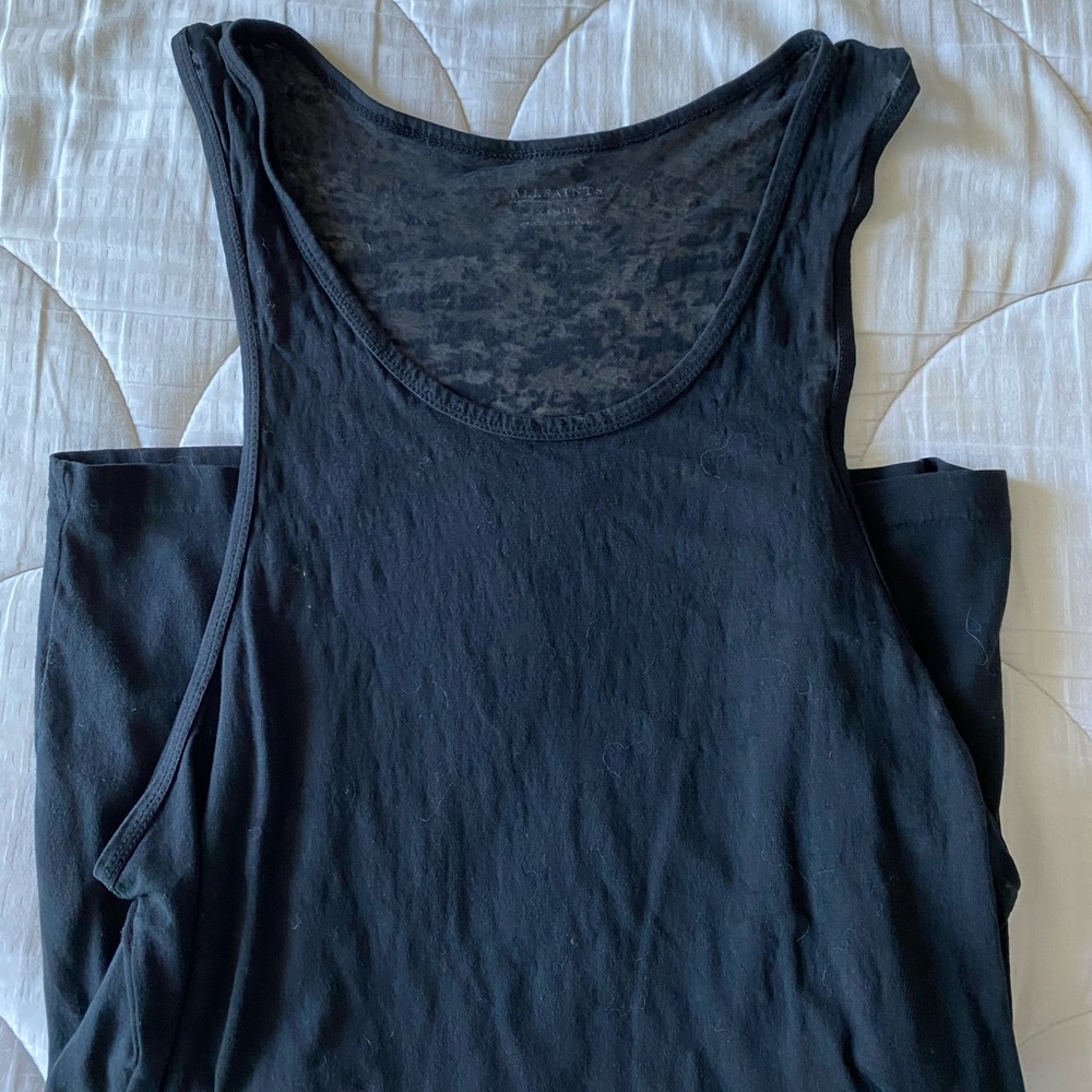 ALL SAINTS MENS BLACK DEVLIN TANK SHEER XSMALL